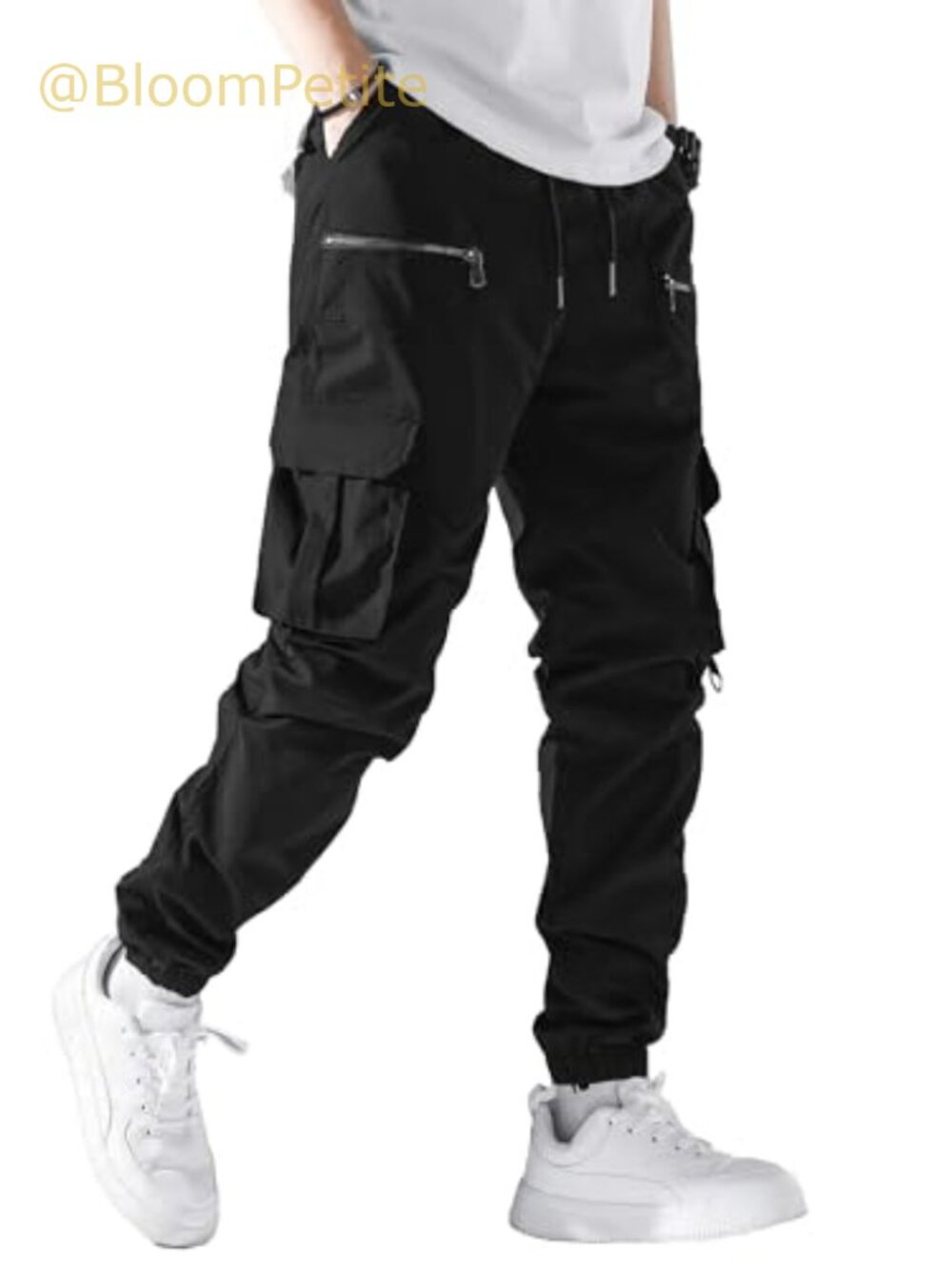 Men's Cargo Jogger Pants Elastic Waist Drawstring Tapered Leg Multi-Pocket